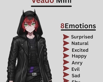 Avatar masculino PNGTuber gratuito / 8 emociones para Veadotube Mini