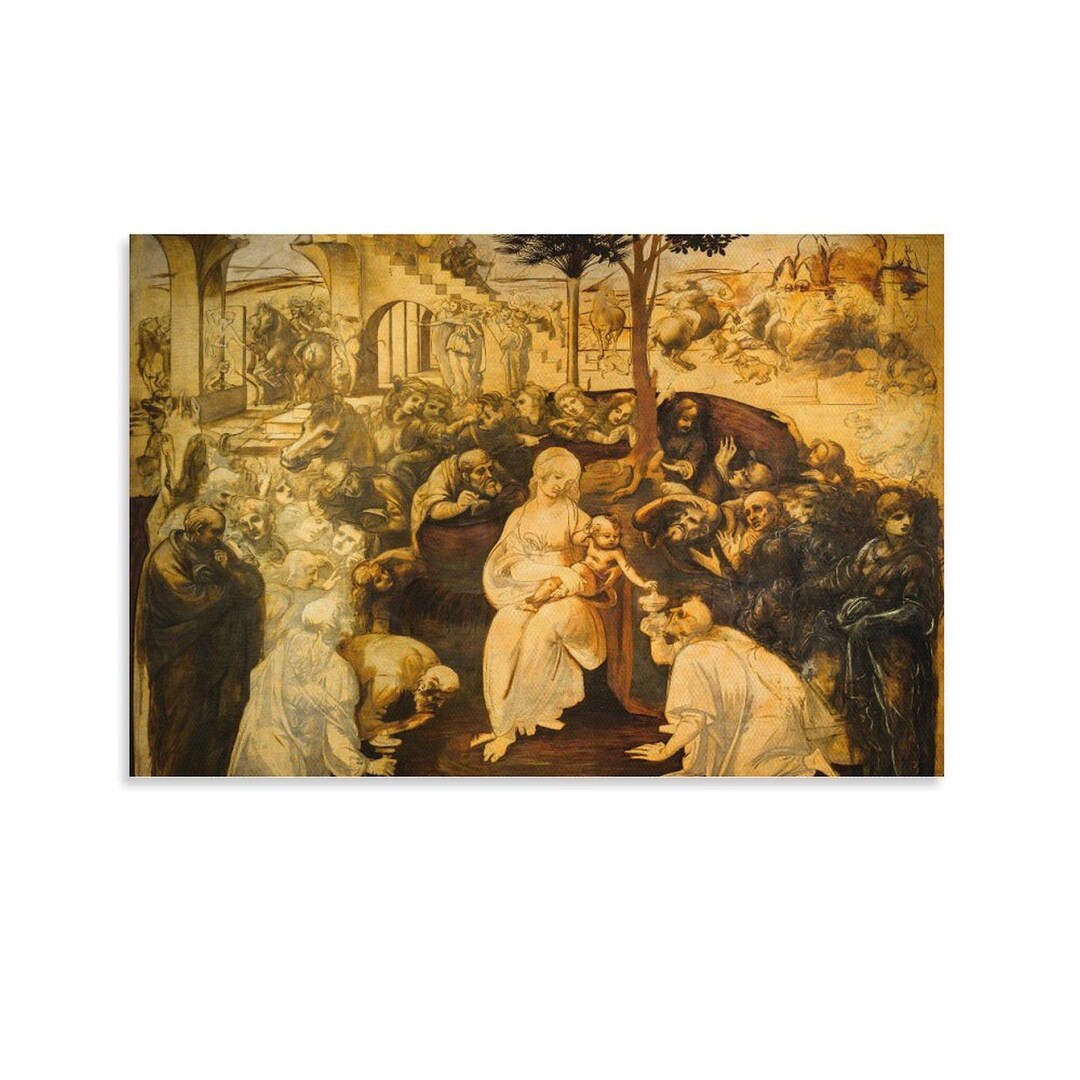 Da Vinci Adoration of the Magi Canvas Poster, Renaissance Art - Etsy