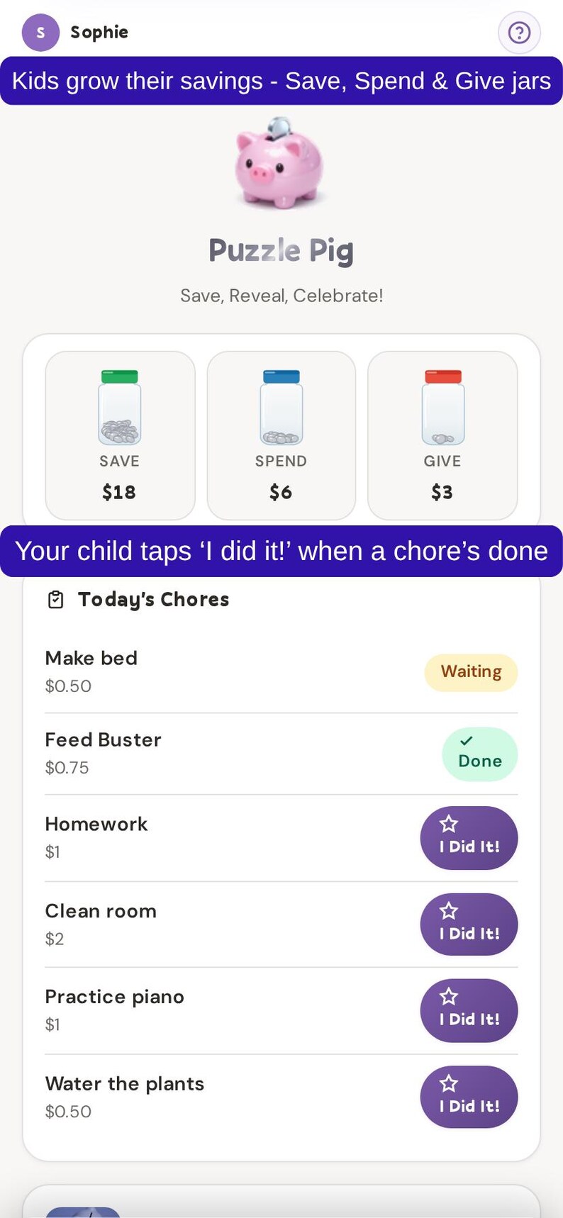 Puzzle Pig™ – Kids Chore Chart & Savings Tracker App (Digital Download) image 5