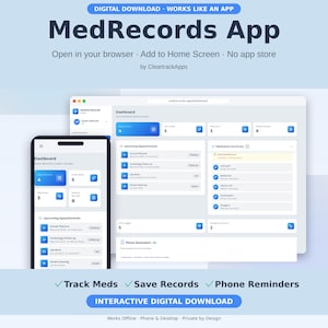 Medication Tracker | Family Health Organizer App for Medical Records, Appointments & Phone Reminders