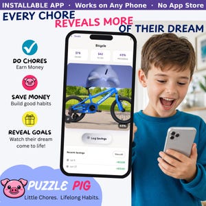 Puzzle Pig™ – Kids Chore Chart & Savings Tracker App (Digital Download)