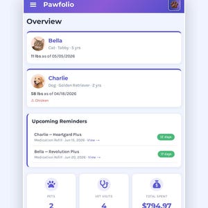 Pawfolio™ – Complete Pet Records & Pet Sitter Planner App - Instant download