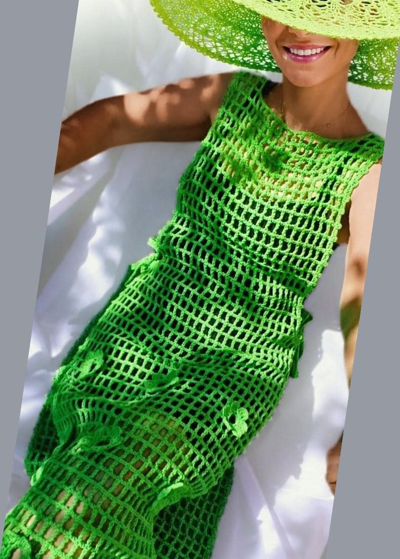 lime green fishnet dress Neon 6/10 Launch