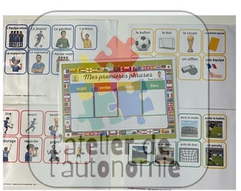 Jeu éducatif mes premières phrases thème du foot / format numérique PDF