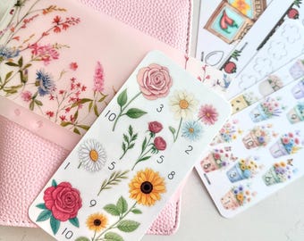 Grow Your Garden Savings Challenge Collection | Floral Cash Stuffing | Budget Binder Inserts | Matte Vellum Envelopes | Savings Challenges