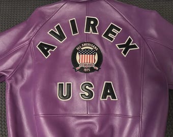 Handmade Cowhide Leather Avirex Jacket – Personalized Iconic Design