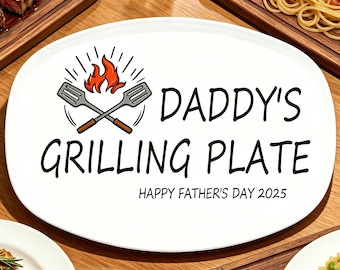 Personalized  Grilling Plate，Custom BBQ Platter，Father's Day Grill Master Gift for Dad， Custom Name Serving Tray，Memorial Ornament