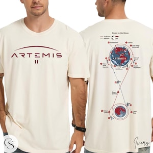 Comfort Colors The Artemis II Schematic T-Shirt, Moon Mission Map Shirt, Back to the Moon, Space Program Tee