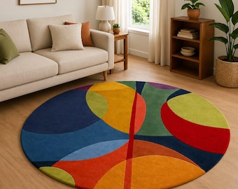 Vibrant Abstract Circle of Flowing Colors and Harmonious Shapes