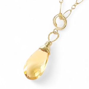 Citrine Pendant, Genuine Citrine, November Birthstone Necklace, New Mom Necklace, 50th Wedding Anniversary, Yellow Topaz Necklace, Mom Gift