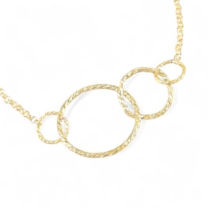 Gold Double Circle Bracelet, Adjustable Gold Bracelet, Everyday Bracelet, Simple Gold Bracelet, 50th Wedding Anniversary, Gift for Mom