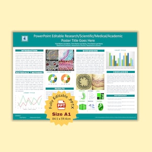 A1 Research Poster Template Editable PowerPoint | Scientific Poster Presentation | Academic Conference, Medical, university poster