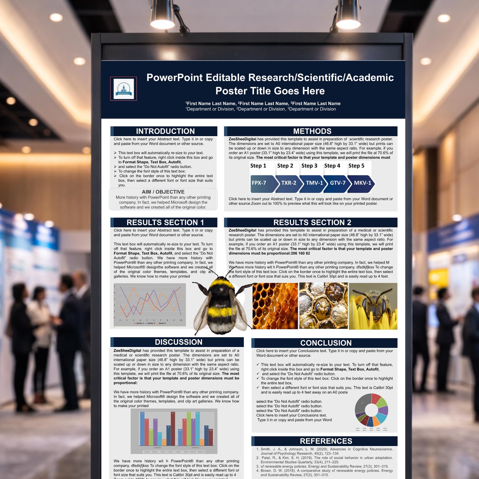 Editable Powerpoint Research Poster Template A0 | Layout for Academic ...