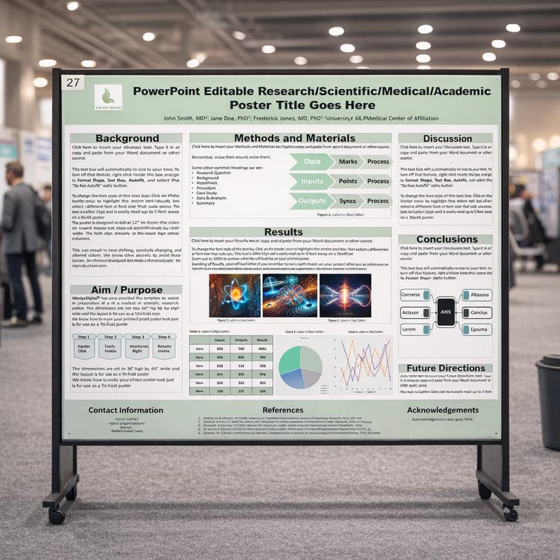 Editable Powerpoint Academic Research Poster Template | A0 Scientific ...