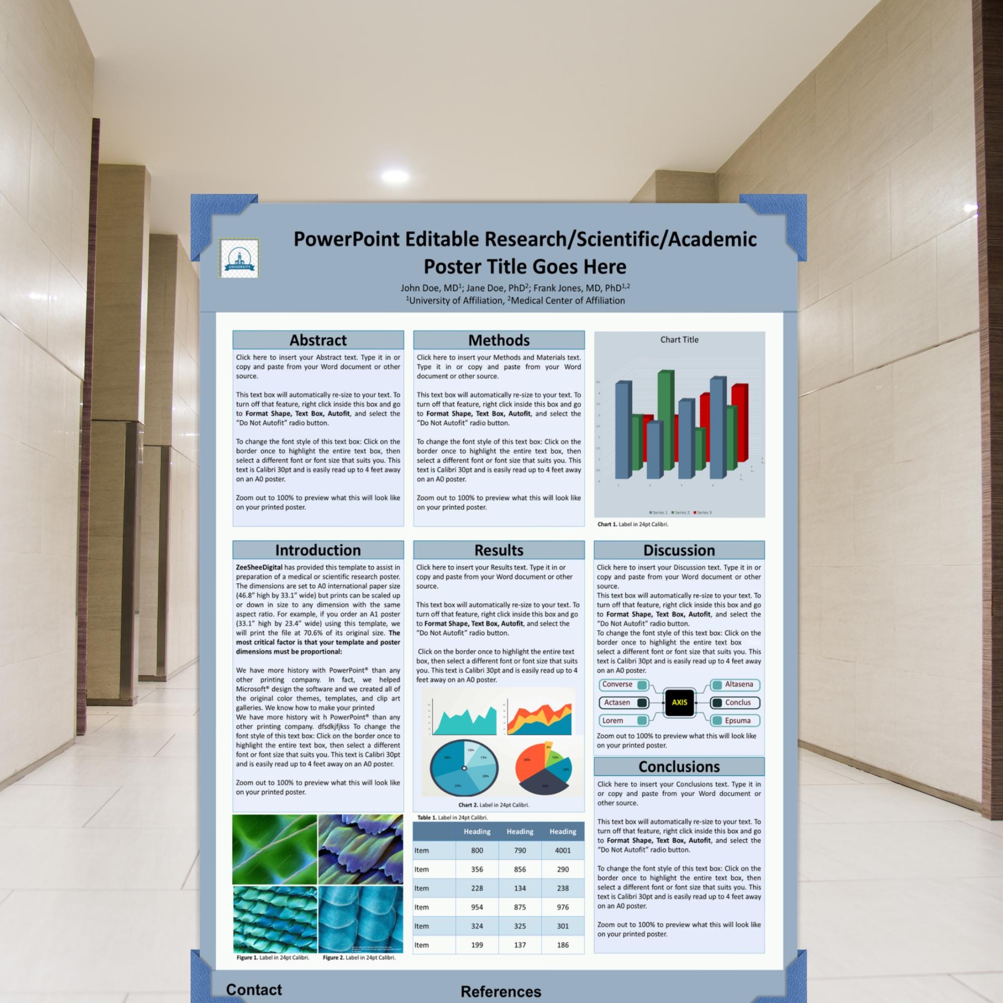 Academic Research Poster Template A0 | Editable Powerpoint | University ...