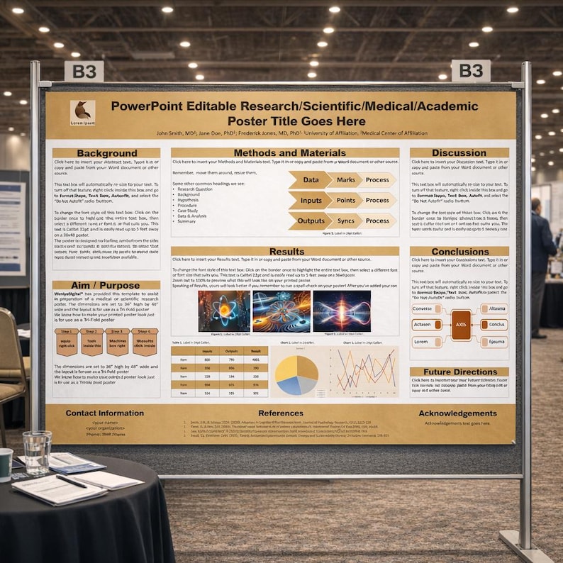 Editable Powerpoint Scientific Poster Template A0 | Academic Research ...