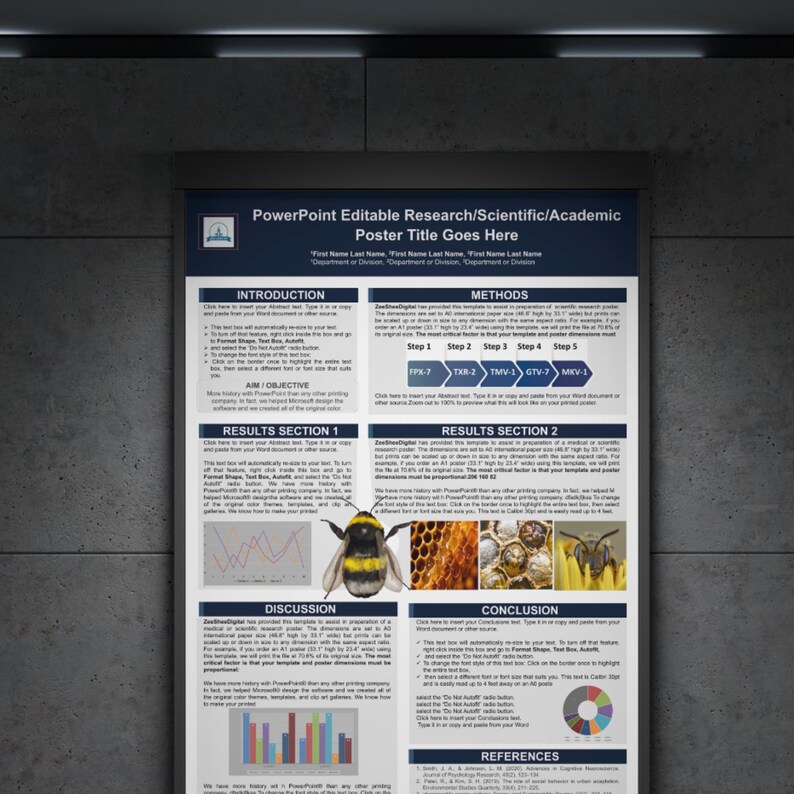Editable Powerpoint Research Poster Template A0 | Layout for Academic ...
