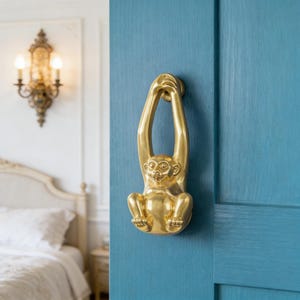 Handmade Peacock Monkey Brass Handle – Creative Cabinet & Drawer Hook, Housewarming Gift, Home Decor