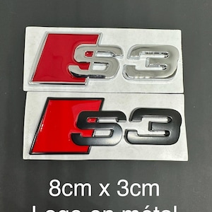 S3 logotyp emblem klistermärke bak emblem metall bagagerumsdekaler krom eller matt svart