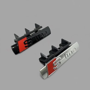 S-Line logotyp grill emblem silver högblank svart S-Line