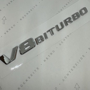 V8 biturbo logotyp emblem kromklistermärke