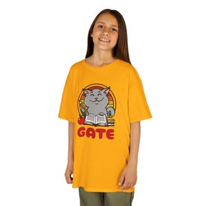 Gifted And Talented Education Cat Reading Kids Tee | GATE School Shirt