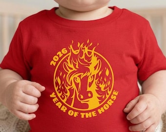 Camiseta infantil con diseño de círculo de caballo en llamas, 2016