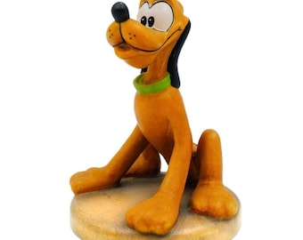 Pluto Hand-Painted Wooden Figurine – Disney Mickey Mouse Series – Vintage Collectible