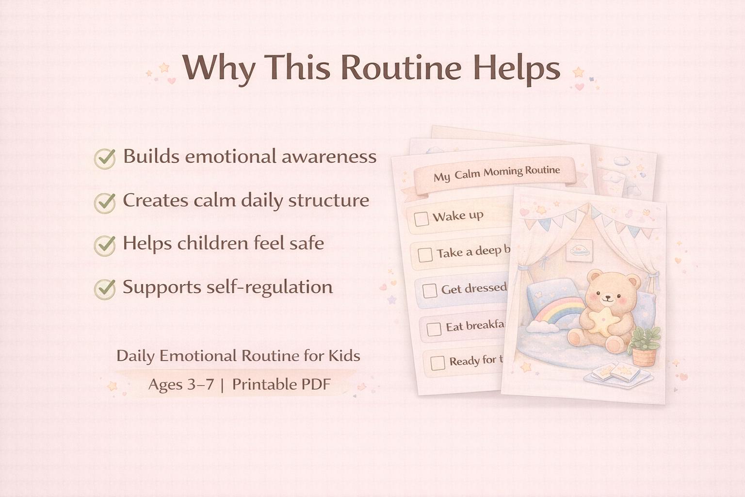 Emotional Routines Examples Daily Routine Chart for Kids | Big Feelings Check-in | Emotional ...