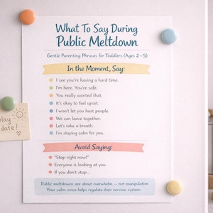 Guiones de crianza con paciencia para las crisis de los niños pequeños, Guía para rabietas en público, Regulación emocional para niños, Herramientas para la calma, Preescolar