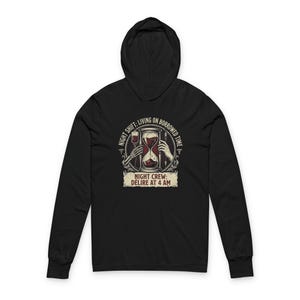 Night Shift Living On Borrowed Time Hoodie, Funny ER Nurse Sweatshirt, Gothic Hospital Apparel, Nightshift Crew Gift