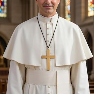 Zestaw sutanny dla księdza katolickiego w kolorze białym, pas Mozetta, szaty liturgiczne, ceremonia kościelna, ręcznie robione