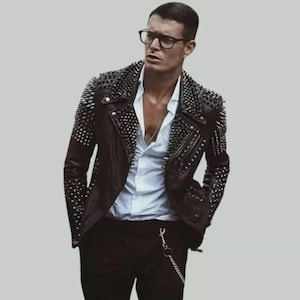 Punk leather jacket - Etsy 日本