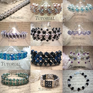 DIY Bundle of 23 PDF Tutorials: Right Angle Weave Bracelets, Pendants and Rings, Save 30% Instant Download image 1