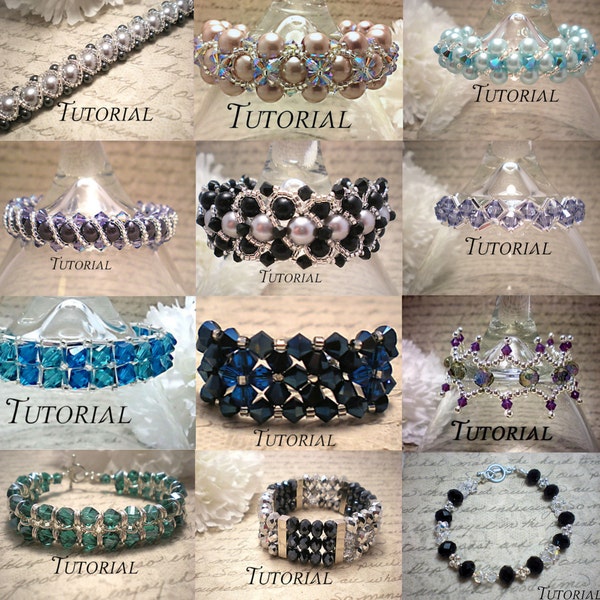 DIY Bundle of 23 PDF Tutorials: Right Angle Weave Bracelets, Pendants and Rings, Save 30% Instant Download