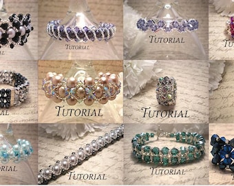 DIY Bundle of 12 PDF Tutorials: Right Angle Weave Bracelets and Rings, Save 30%, Instant Download