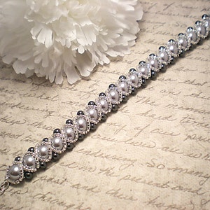 Tutorial PDF Right Angle Weave Swarovski Pearl Braided Bracelet with a Glass Seed Bead Overlay, Instant Download image 2