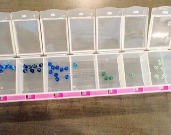 Lot of Assorted 6mm Blues Swarovski Crystal Bicones