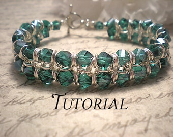 Tutorial PDF Swarovski Crystal Rings of Saturn Chainmaille Bracelet, Instant Download