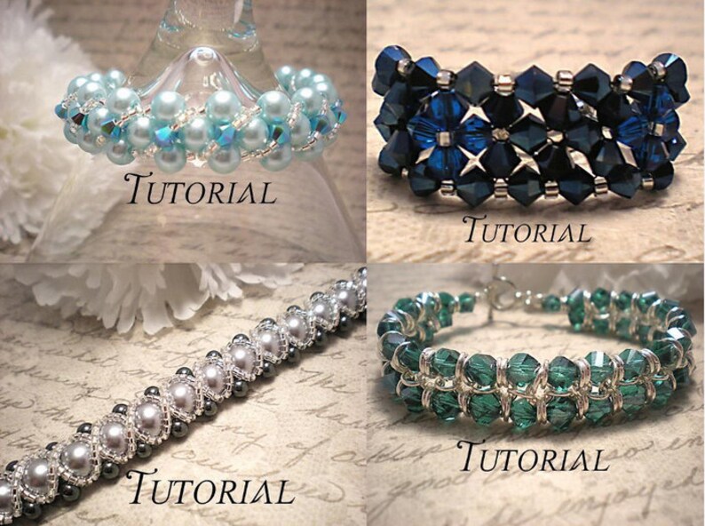 DIY Bundle of 12 PDF Tutorials: Right Angle Weave Bracelets and Rings, Save 30%, Instant Download image 3