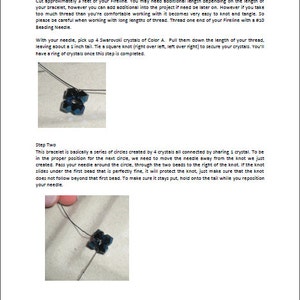 Tutorial PDF Right Angle Weave Swarovski Crystal Diamond Banded Bracelet, Instant Download image 3