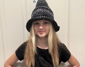 Crochet PATTERN to make A Witch, Warlock, Wizard Hat in Scrap Crochet Magic Scrap Crochet PATTERN #18 (available for free, details below)