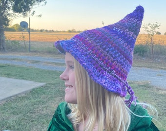 Crochet PATTERN to make A Witch, Warlock, Wizard Hat in Scrap Crochet Magic Scrap Crochet PATTERN #18 (available for free, details below)