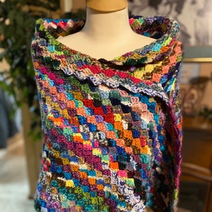 The Magic Scrap Crochet C2C Blanket Shawl PATTERN #4 (available for free, read below)