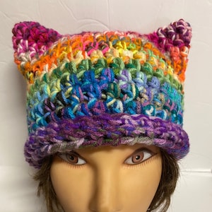 The Magic Scrap Crochet Happy Pussy Cat Hat PATTERN #12 (available for free, details below)