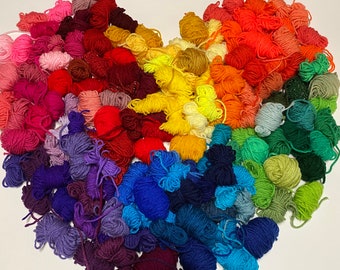 Acrylic Scrap Yarn Mixed Bag of All Solid Colors for Crafts, Knitting, Crochet Scrap Projects Rainbow or Neutral Colors