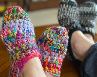 Happy Scrappy Crochet Slippers Magic Scrap Crochet PATTERN #31  (available for free, read below)