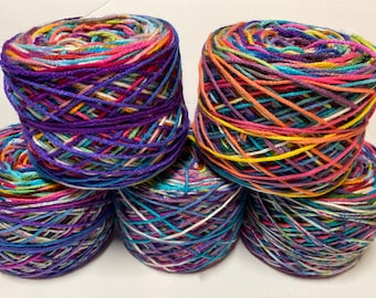 Magic Scrap Yarn Cakes for Knitting, Crochet Scrap Projects  (Variegated Color Yarn Cakes)
