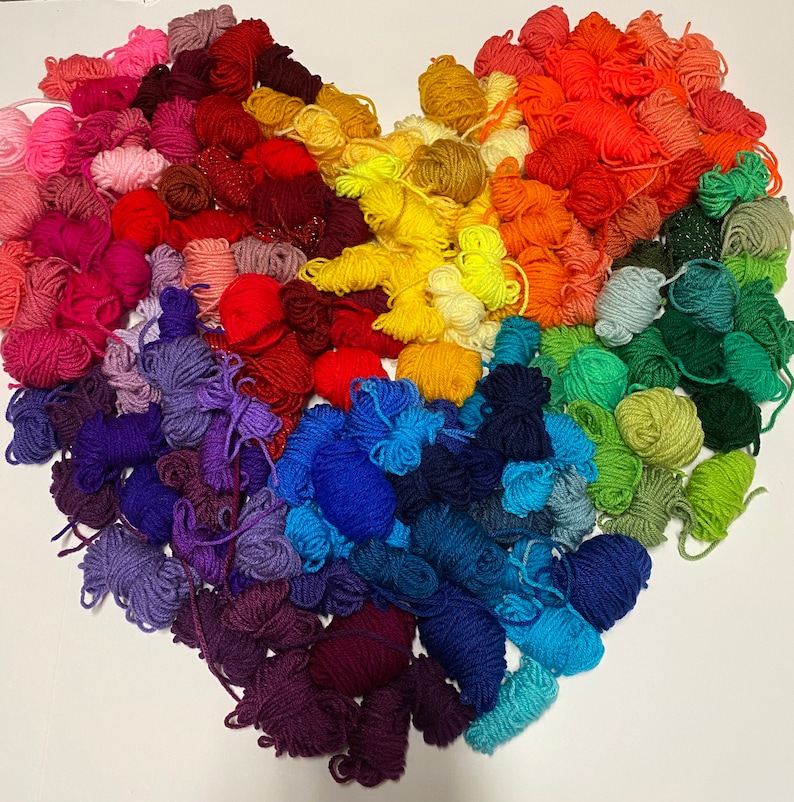 Acryl-Garn, gemischte Tasche aller Solid-Farben für Handwerk, Stricken, häkeln Scrap-Projekte Regenbogen oder neutrale Farben Bild 1