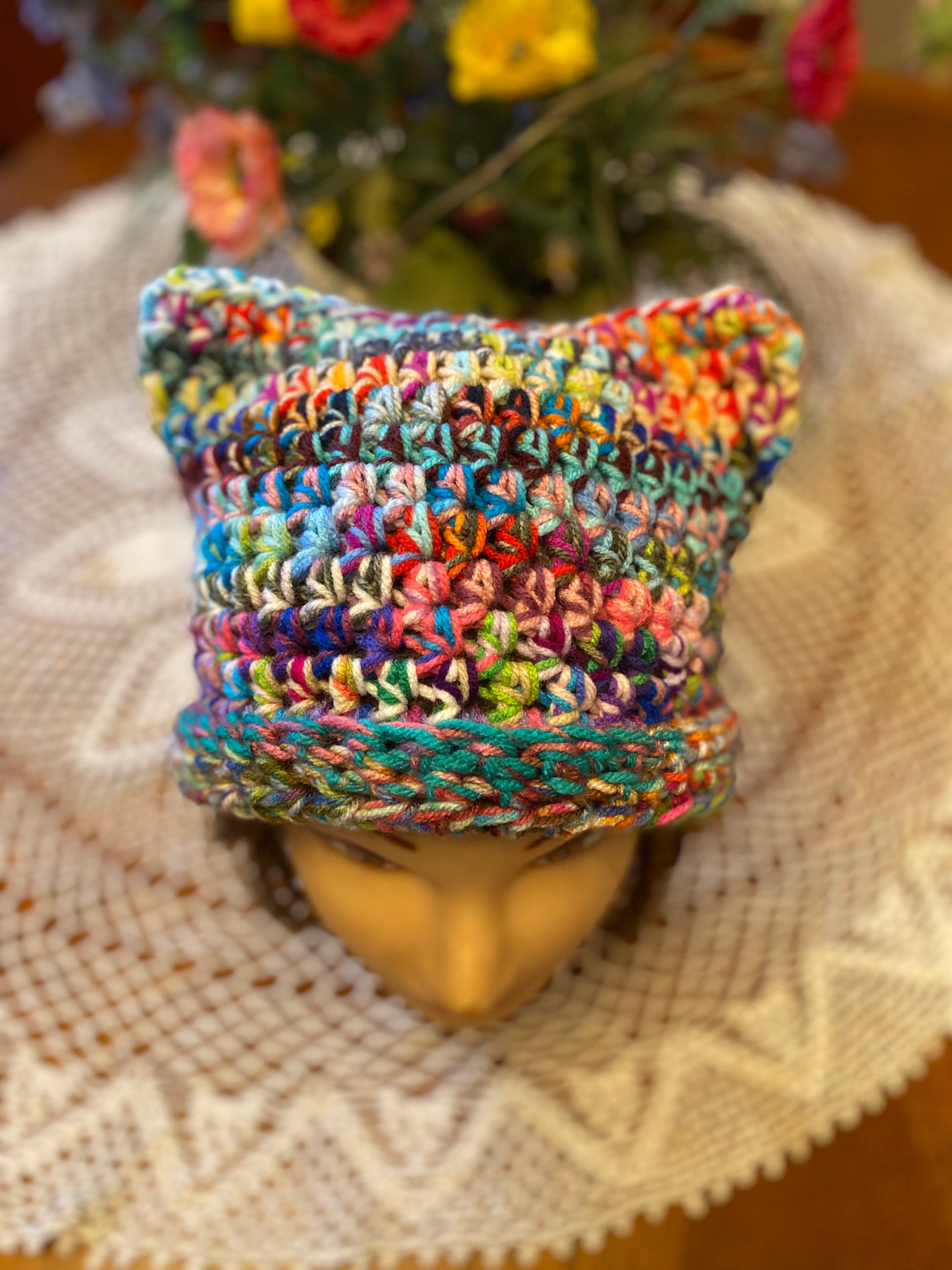 The Magic Scrap Crochet Happy Pussy Cat Hat PATTERN 12 available For the-magic-scrap-crochet-happy-pussy-cat-hat-pattern-12-available-for